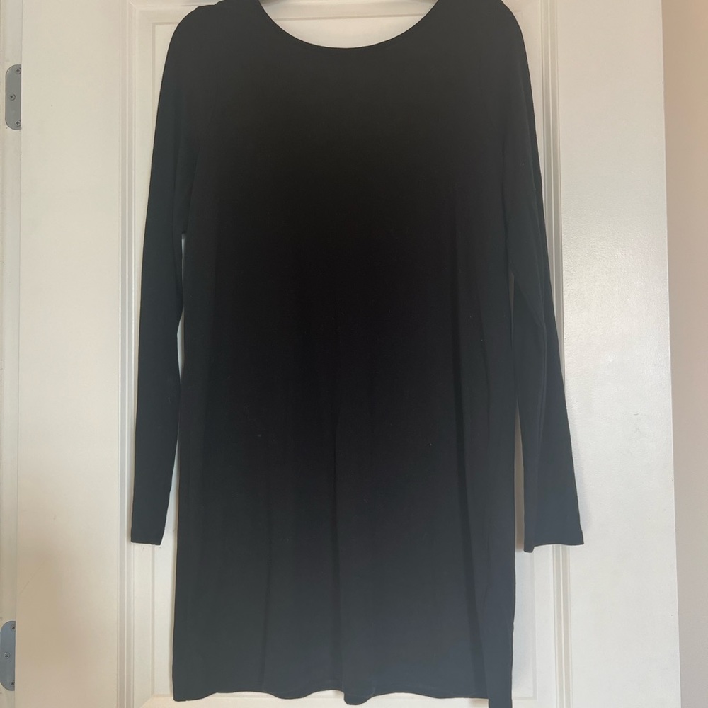 Express Low Back long sleeve tshirt dress in black - size M